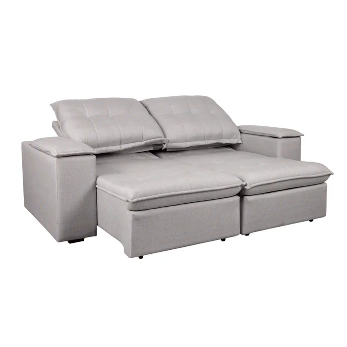 Sofa Retractil 3 Cuerpos Tela Gris Atlanta Gris Osc en Gris - Sillones y sofás, Uruguay | Divino, vista 4