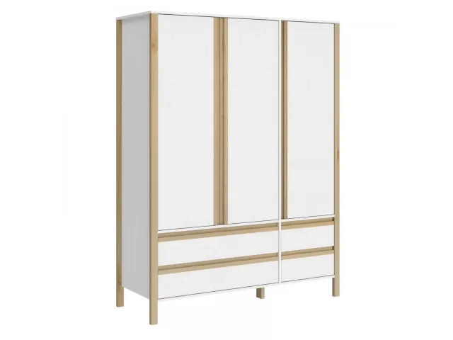 Ropero Combinado Madera 3P, 4C Blanco/Miel - Roperos y placares, Uruguay | Que Sal Muebleria