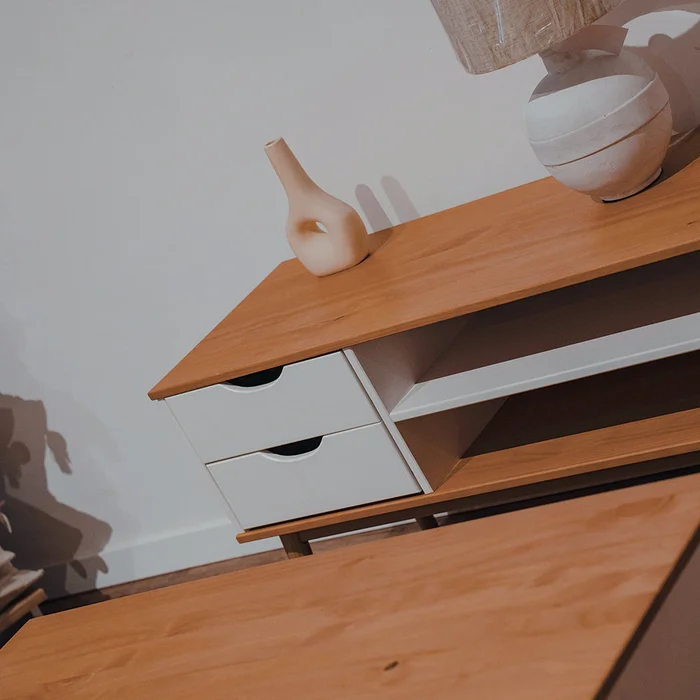 Rack Línea Praga - Roble/Blanco en Multicolor - Muebles para TV, Uruguay | Ecowood, vista 6