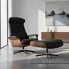 POLTRONA RECLINABLE PAIGE- 100% CUERO - NEGRO - PRODUCTO CON DETALLES - en Negro - Butacas, banquetas y puffs, Uruguay | Champagne Home, vista 1 de 5