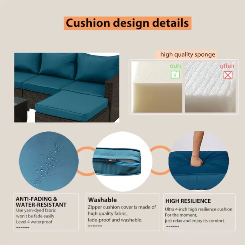 Juego de jardin Manhattan - Turquesa en Negro - Muebles para el exterior, Uruguay | La Cueva Muebles, vista 3
