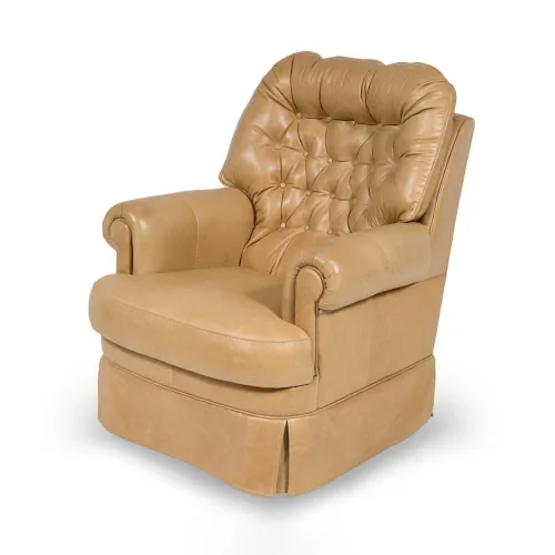 Butaca Bergere Capitoné fija - Cuero Natural - A fabricar en Beige - Butacas, banquetas y puffs, Uruguay | NYR