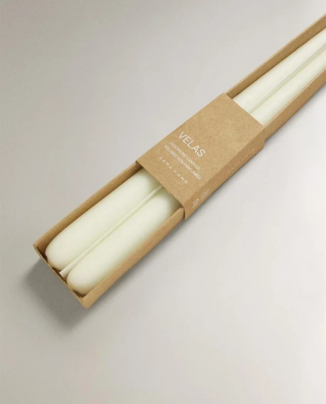 VELA DECORATIVA LARGA (PACK DE 2) en Blanco - Velas y Portavelas, Uruguay | Zara Home, vista 3