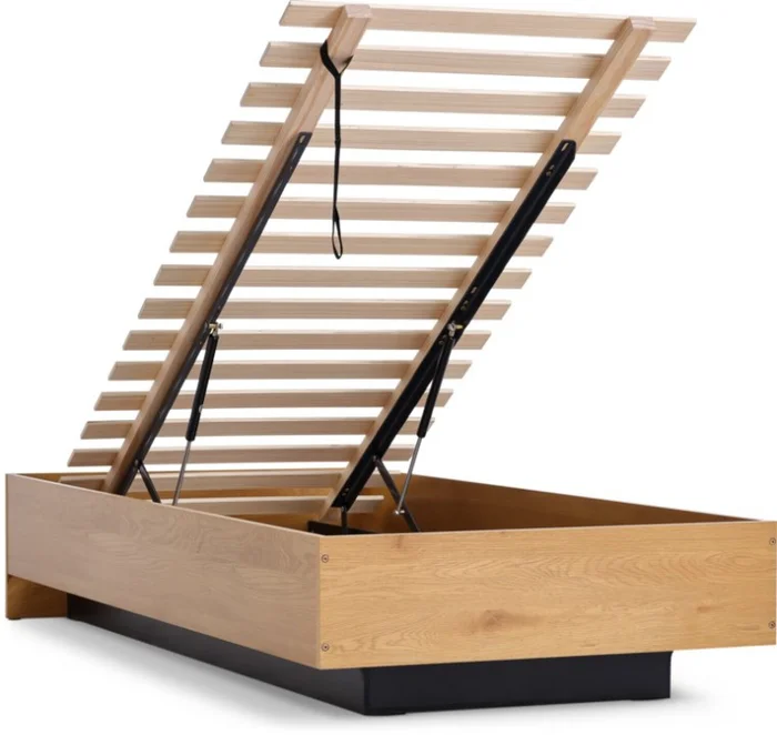 Estructura cama ELLINGE 1 Plaza 90x190 almac roble en Madera natural - Dormitorio, Uruguay | JYSK, vista 2