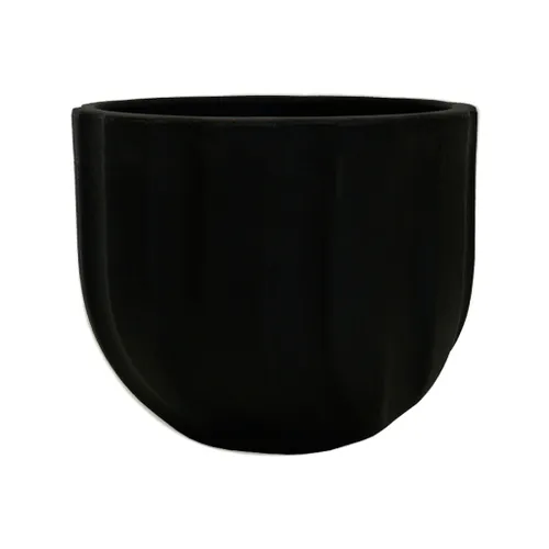 MACETA SPELLO ONDULATO NEGRA 15X15CM en Negro - Macetas, Uruguay | Decohogar