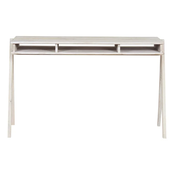 Escritorio Madera-acacia Blanco Cubbie en Beige - Escritorios y sillas de escritorio, Uruguay | Divino, vista 3