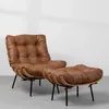 Butaca Sillón Costela + Puff - Cuero Caramel en Marrón - Butacas, banquetas y puffs, Uruguay | Berna home, vista 2 de 2