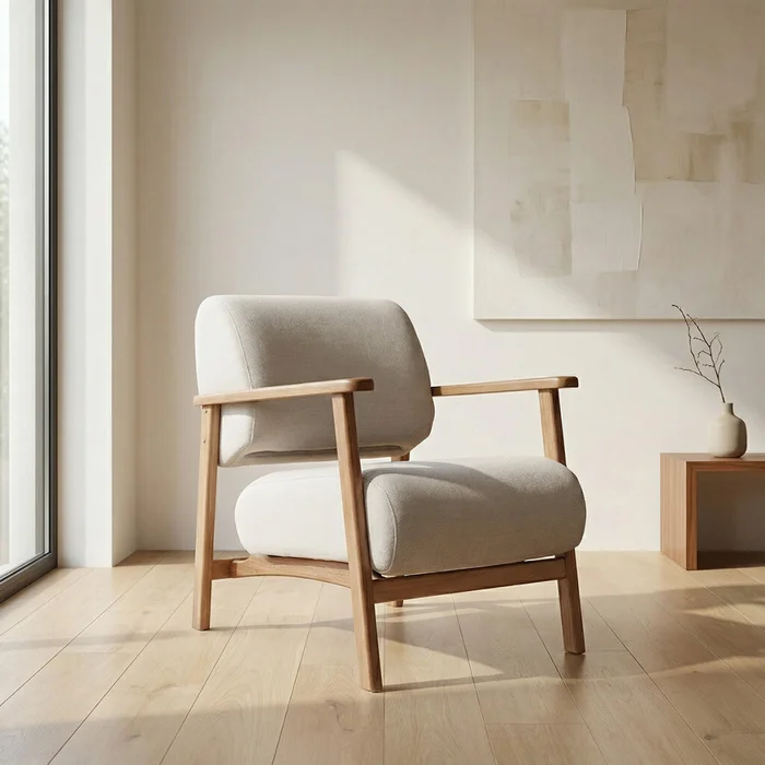 Butaca Toscana - Tela Rústica - 218-G2 (Cruda) en Beige - Butacas, banquetas y puffs, Uruguay | Nyr
