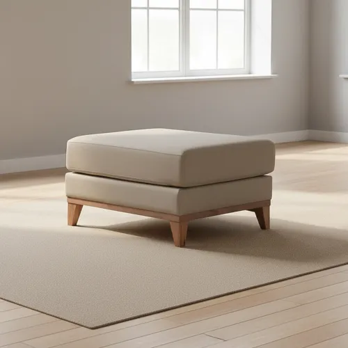 Puff Easy Clean Tela Natural-beige Luxor Premium Beige en Beige - Sillones y sofás, Uruguay | Divino