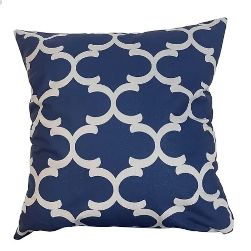 ALMOHADON ESTAMPADO 45x45CM GEOMETRICO AZUL/BLANCO - Textiles, Uruguay | Decohogar