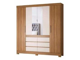Ropero 4 puertas, 6c CADIS c/Espejo Blanco en Blanco - Almendra White - Roperos y placares, Uruguay | Quesal, vista 8