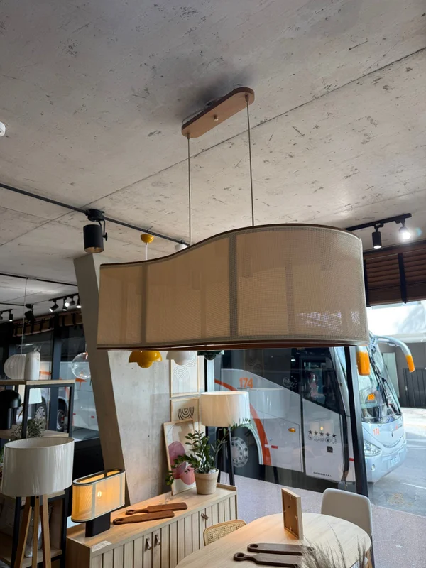 Luminaria de Techo Apollo Orgánica – Natural con Esterilla en Madera natural - Lámparas colgantes, Uruguay | Berna Home, vista 5