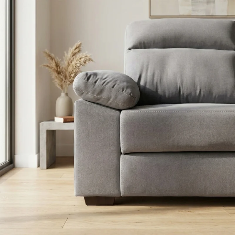 Sofá Owen - Tela Microfibra - 2 cuerpos - 12091 (Gris) en Gris - Sillones y sofás, Uruguay | Nyr, vista 4