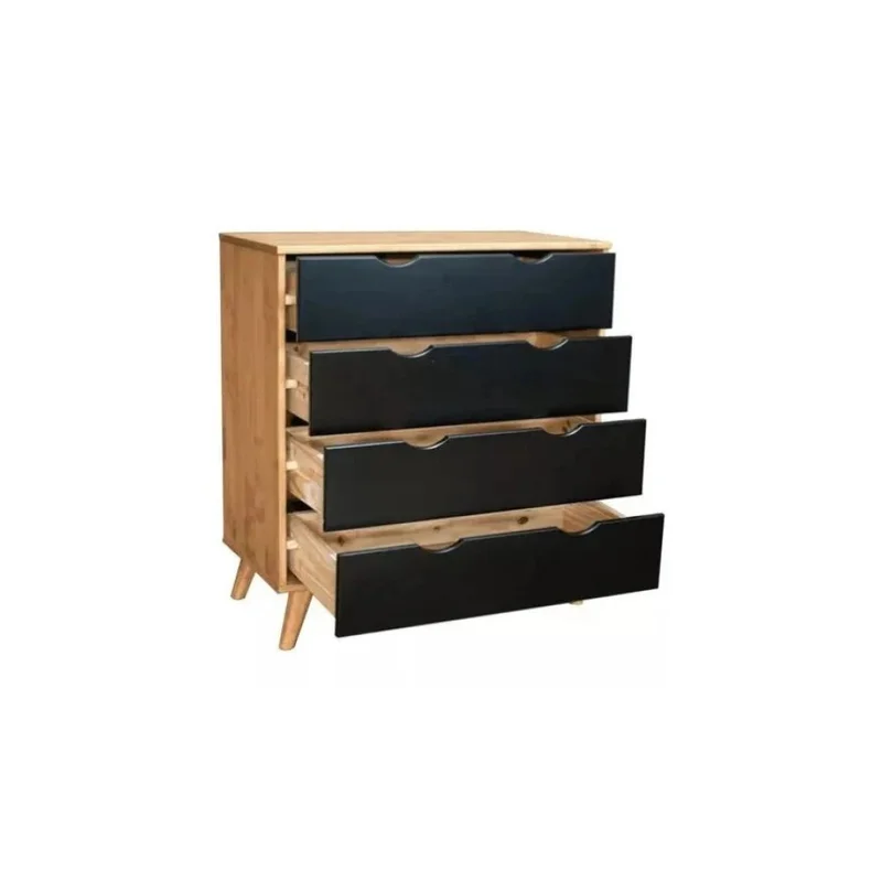 Comoda 4 Cajones - Línea Berlin - Negro en Negro - Cómodas, Uruguay | Ecowood, vista 4