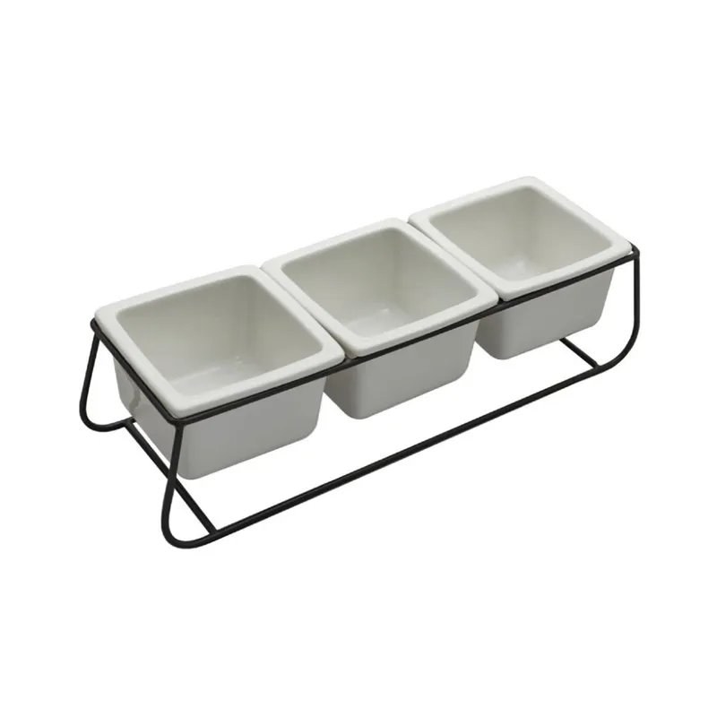 3 MACETAS CERAMICA 28x10x10CM BLANCO/NEGRO en Multicolor - Macetas, Uruguay | Koz