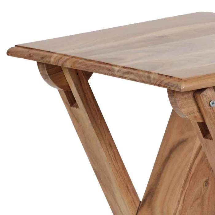 Mesa Auxiliar Madera Marron Plegable Castaño en Marrón - Mesas de living, Uruguay | Divino, vista 7