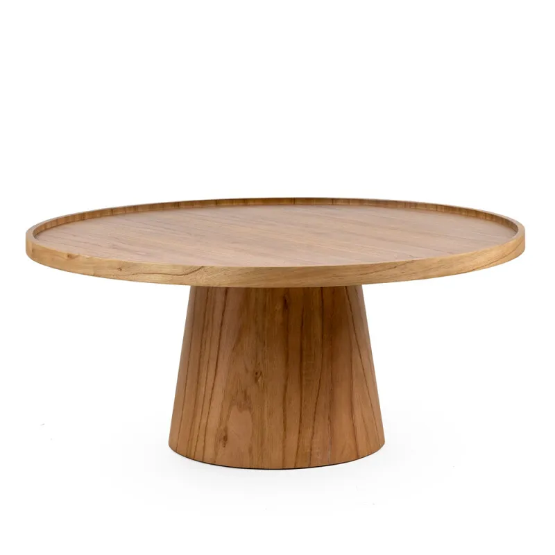 MESA DE LIVING ELARA BAJA CINAMOMO NATURAL 80X80X36H CM en Madera natural - Mesas de living, Uruguay | Vinibel