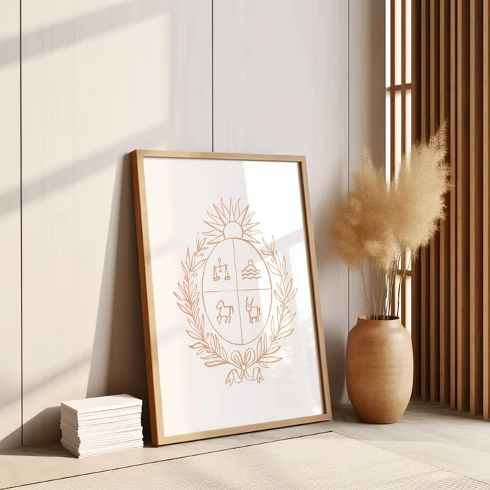 100% Patriota - Cuadro Escudo de Uruguay en Blanco - Láminas, Uruguay | Kiosko de Mar, vista 3