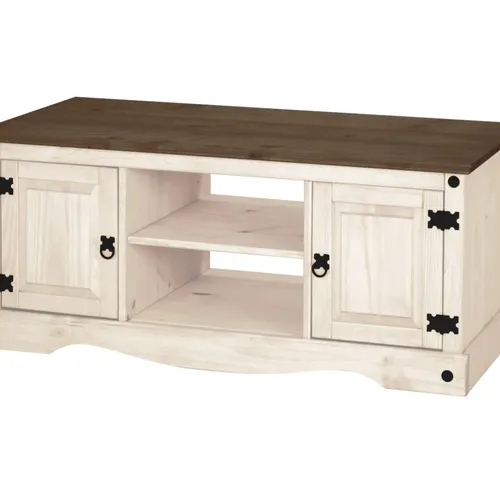 RACK LINEA MEXICANA 2 PUERTAS 1 ESTANTE BLANCO MEX004BL - Muebles para TV, Uruguay | Rosas Hermanos