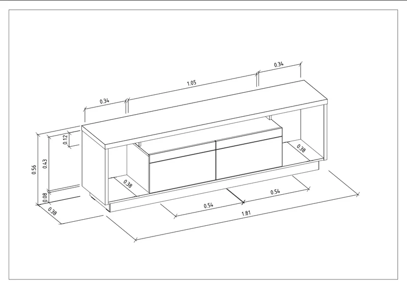 Rack tv Sala Cronos 180cm con tira Led MDF/MDP en Madera natural - Muebles para TV, Uruguay | Balton, vista 15