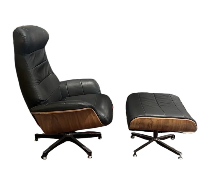 POLTRONA RECLINABLE PAIGE- 100% CUERO - NEGRO - PRODUCTO CON DETALLES - en Negro - Butacas, banquetas y puffs, Uruguay | Champagne Home, vista 2