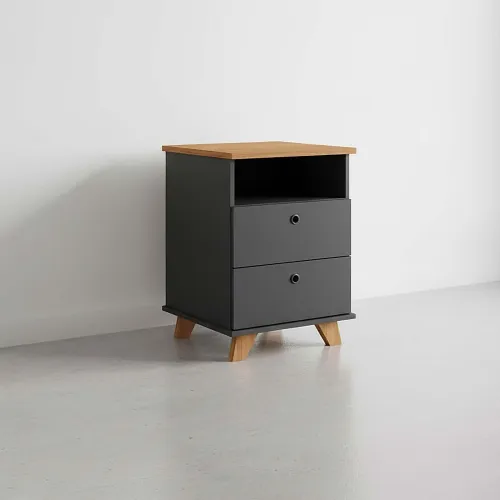 Cajonera Mdf Marron Sky en Gris - Bibliotecas, Uruguay | Divino