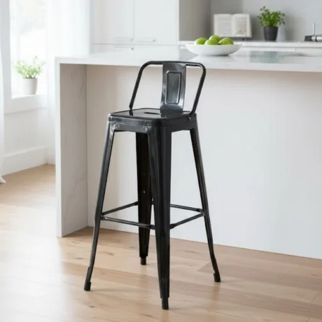 Taburete Tolix - Negro en Negro - Sillas, Uruguay | La Cueva Muebles, vista 8