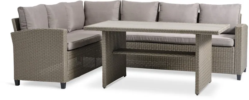 Set jardín AGERMOSE 6 plazas natural en Madera natural - Muebles para el exterior, Uruguay | JYSK