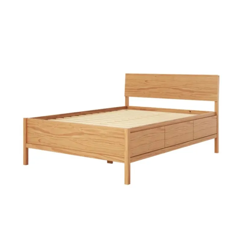 Cama 2 plazas - Madera Maciza Pino - Siena en Madera natural - Dormitorio, Uruguay | Ecowood