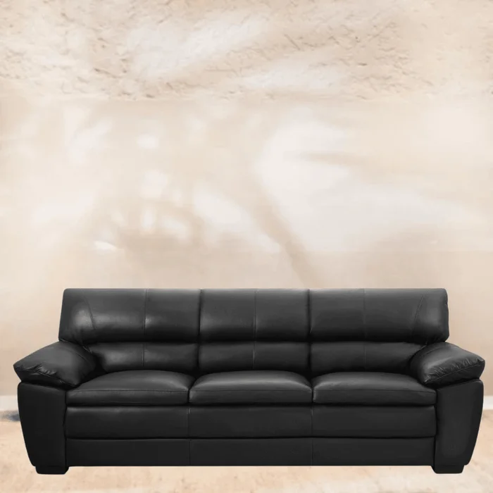 Sillón %100 Cuero - 3 Cuerpos - Premium - Negro en Negro - Sillones y sofás, Uruguay | Nario Hogar, vista 2