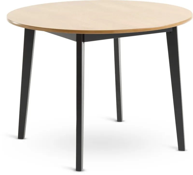Mesa de comedor JEGIND Ø105 roble/negro en Madera natural - Mesas de comedor, Uruguay | JYSK