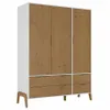 Ropero 3 puertas Linea Veneza - Blanco/Miel en Multicolor - Roperos y placares, Uruguay | La Cueva Muebles, vista 2 de 4