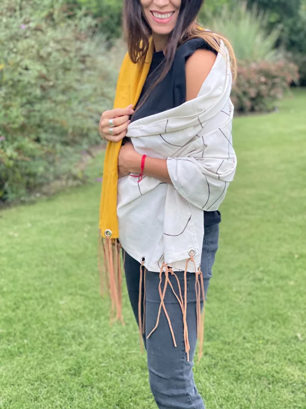 Chal maíz y crudo con cuero en Multicolor - Textiles, Uruguay | Dreams On Time, vista 6