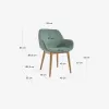 Silla Konna - verde y patas de madera maciza de fresno acabado oscuro en Verde - Sillas, Uruguay | Kavehome, vista 10 de 10