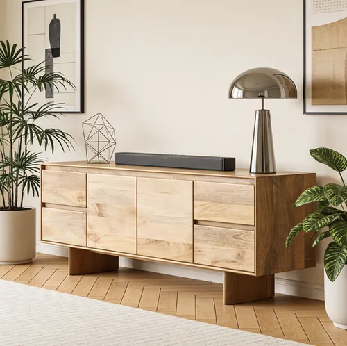 Rack Aguas Dulces en Madera natural - Muebles para TV, Uruguay | Decoquadra