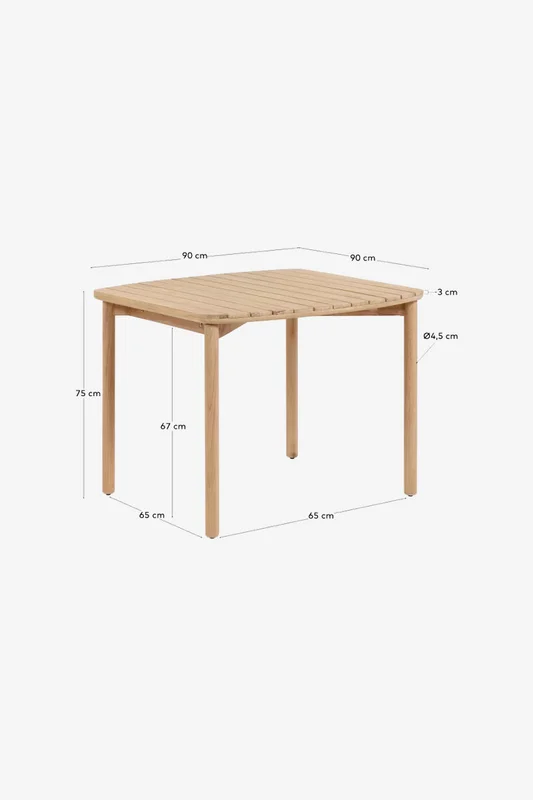 Mesa Sheryl de madera maciza de eucalipto 90 x 90 cm FSC 100% en Madera natural - Mesas de comedor, Uruguay | Kavehome, vista 7