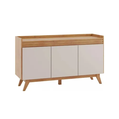 Aparador Buffet Living Recibidor 3 Puertas Con Patas en MIEL/OFF WHITE - Butacas, banquetas y puffs, Uruguay | Soy Hogar
