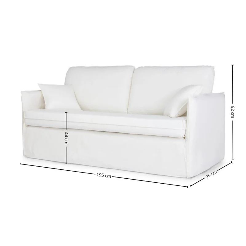 Sofá Harmony con Funda - Tela Standard - 3 cuerpos - A fabricar en Blanco - Sillones y sofás, Uruguay | Nyr, vista 4