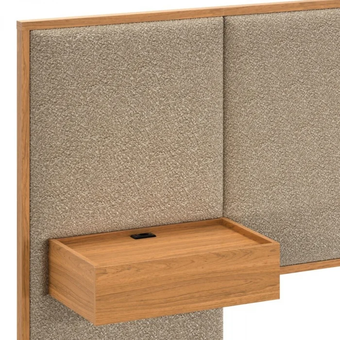Respaldo 2 plazas con mesa de luz Gael - Moderna - Marrón en Beige - Respaldos de cama, Uruguay | Rústico Hogar, vista 3