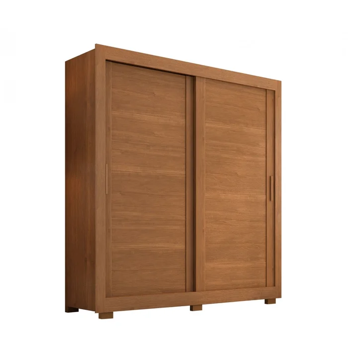 Ropero 2 Puertas Corredizas - Titanium - Cinamomo en Madera natural - Roperos y placares, Uruguay | Rústico Hogar, vista 2