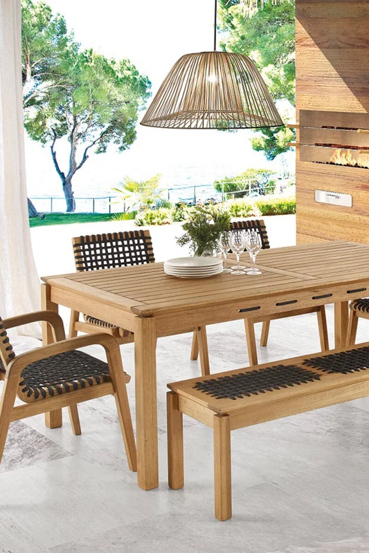 BANCO TRACO CUERDA NEGRA 140x37x43CM JATOBA en Madera natural - Muebles para el exterior, Uruguay | Vinibel, vista 6