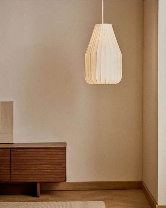Lámpara de techo Somar de fibras sintéticas y varillas de acero - Ø30 cm en Blanco - Lámparas colgantes, Uruguay | Kavehome, vista 2