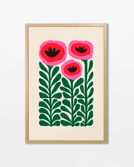 Amapolas Vertical en Multicolor - Láminas, Uruguay | La Cuadrería