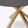 Mesa redonda Argo de cristal negro mate y patas de acero efecto madera Ø 150 cm en Negro - Mesas de comedor, Uruguay | Kavehome, vista 4 de 6