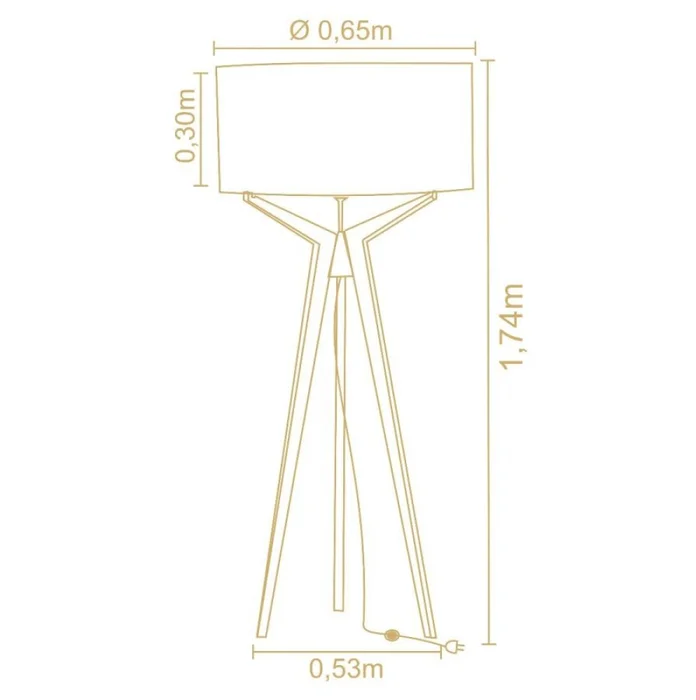 LAMPARA DE PIE MADERA MACIZA NAVI TRIPPE CON PANTALLA CRUDA en Madera natural - Lámparas de pie, Uruguay | Champagne Home, vista 2