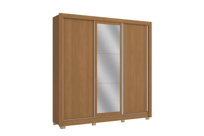 Ropero c/Espejo 3 Puertas Corredizas y 2 Cajones - 223cm. en Blanco - Roperos y placares, Uruguay | Delta Center, vista 2