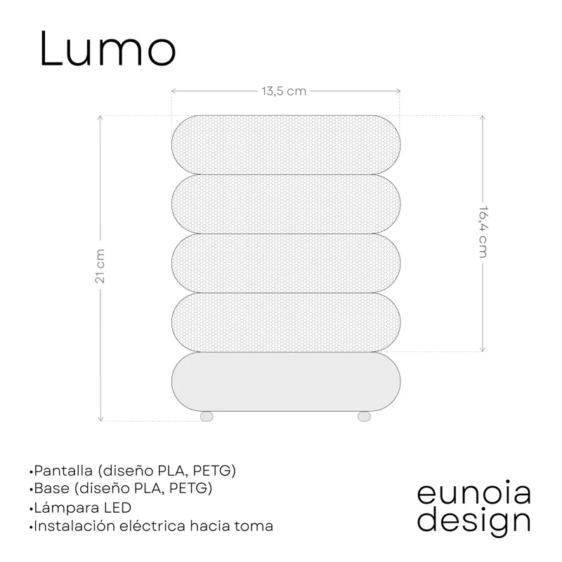 Lámpara Lumo - Lámparas de mesa, Uruguay | Eunoia Design, vista 3