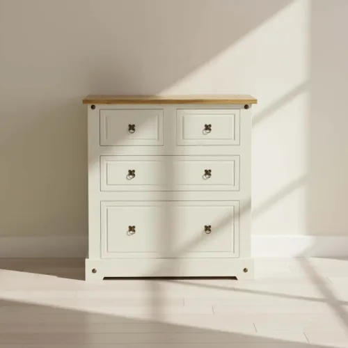 Cómoda Cajonera 4 Cajones Madera Natural-beige Smile en Beige - Cómodas, Uruguay | Divino