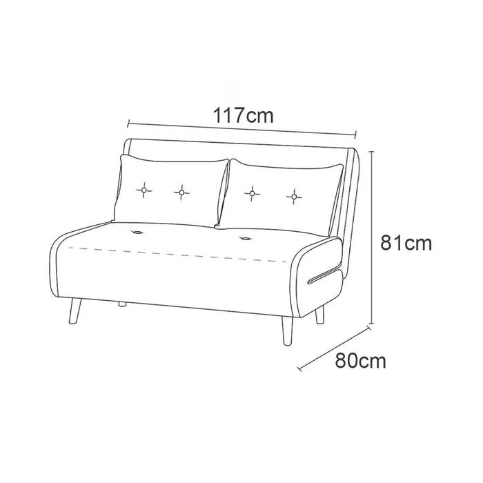 Sofa Cama Plaza Y Media Plegable Tela Patas De Madera en Gris - Sillones y sofás, Uruguay | Soy Hogar, vista 2