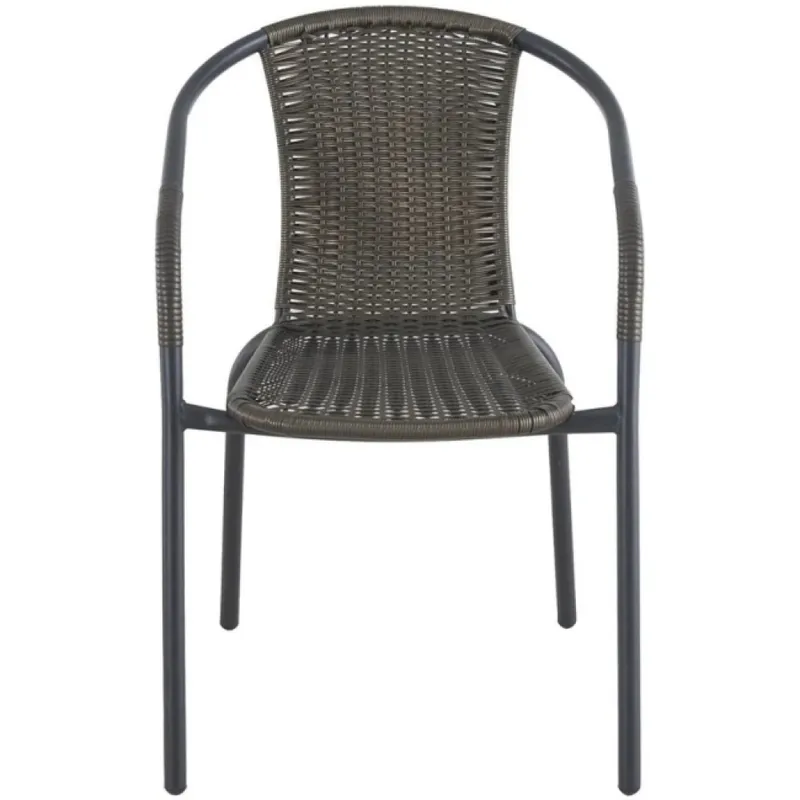 Silla Rattan Sintetico Marron Con Armazón Negra en Marrón - Muebles para el exterior, Uruguay | Albanés